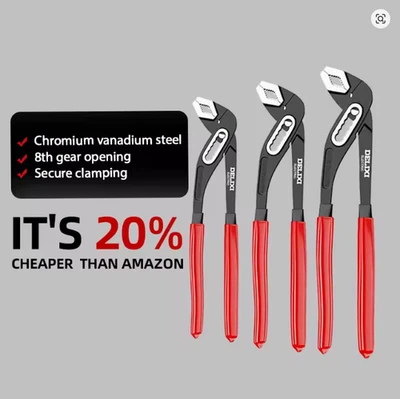 DELIXI ELECTRlC 3-Piece Quick Release Groove Water Pump Pliers Set - Image 1 of 4