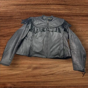 Vintage Willy G HarleyDavidson Leder Fransen Jacke geflochten Motorrad Biker 42 - Bild 1 von 19