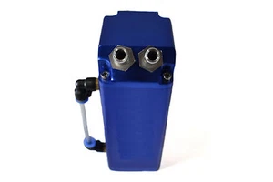 CATCH CAN BLUE SQUARE OIL RESERVOIR TANK BREATHER 9mm UNIVERSAL. - Picture 1 of 2