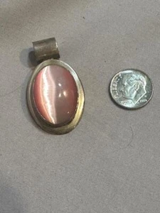 Sterling Mexiko rosa Stein Anhänger  - Bild 1 von 2