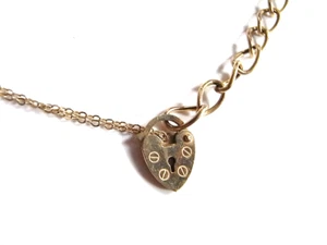 333 Goldkette mit " Herz Schloss " oder als Armband 8Kt Liebe Treue Freundschaft - Bild 1 von 11