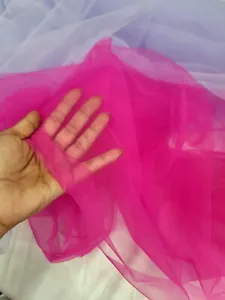 Hot Pink TULLE Netting STRETCH ON THE WIDTH FASHION FABRIC SOLD BY THE YARD - Picture 1 of 6