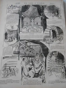 1876 PELE MELE de dessins Le Hamman Bains Turco Romains - Picture 1 of 1