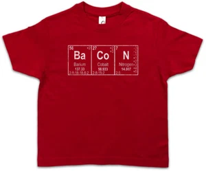 Ba Co N I Kids Boys T-Shirt Bacon Addicted Love Fun Teacher Scientist Chemistry - Picture 1 of 1