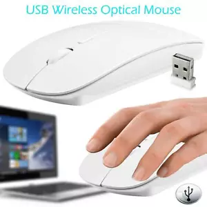 Wireless Optical Mouse 2.4GHz USB Nano Receiver for PC Laptop - White - Picture 1 of 9