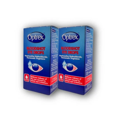 2 x Optrex Bloodshot Eye drops - 10ml REDNESS IRRITATION RELIEF