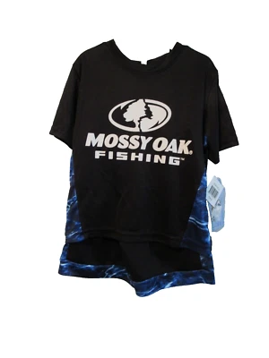 Authentic Mossy Oak Fishing Boys Fishing Shirt & Short Set Size 4 Blue/black NWT - Image 1 of 4