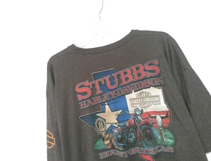 Harley-Davidson Mens 'Stubbs' Houston Texas Tee Size 2XL Brown Jersey Crew Shirt - Picture 1 of 6