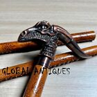 Solid Handmade Walking Stick for Men - Solid Brass Dog Head with Foldable Stick