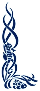 Mylar design stencil fish in seaweed - Bild 1 von 1