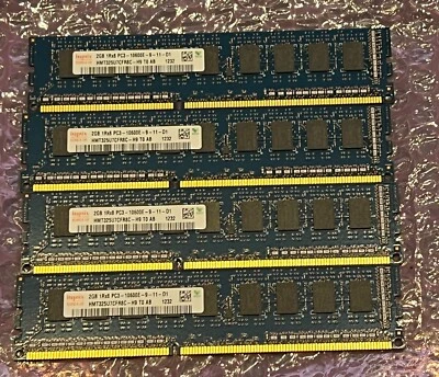 4x 2gb (8GB) Hynix 1Rx8 PC3-10600E-9-11-D1 - Image 1 of 2