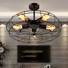 Industrial Vintage Metal Fan Pendant Lamp Steampunk Ceiling Chandelier Light