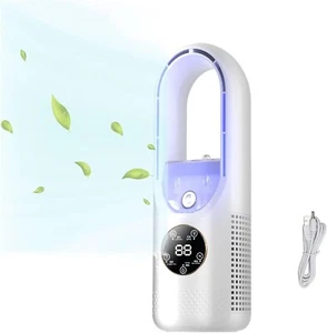 Desk Fan, Small Quiet Bladeless Fan Inch USB Table Fan, Portable Recharg... - Picture 1 of 10