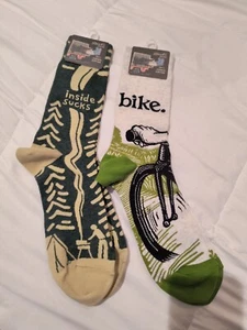 Blue Q Socks - Men's Crew Socks - Inside Sucks - Bike Lot Of 2 Size 7-12 - Picture 1 of 5
