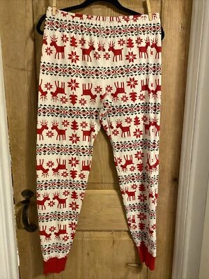 Pantalones de Pijama Hannah Andersson Adulto L Blanco Reno Invierno Navidad Nuevo sin Etiquetas Foto 1 de 4