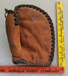 Vintage 1940's Hutch 145 Johnny Mize Model 1st Baseman Baseball Glove Mitt RHT - Picture 1 of 4