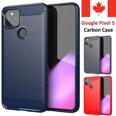 For Google Pixel 5 - Case Carbon Fiber Protective Shockproof Soft TPU Cover - Image 1 of 4