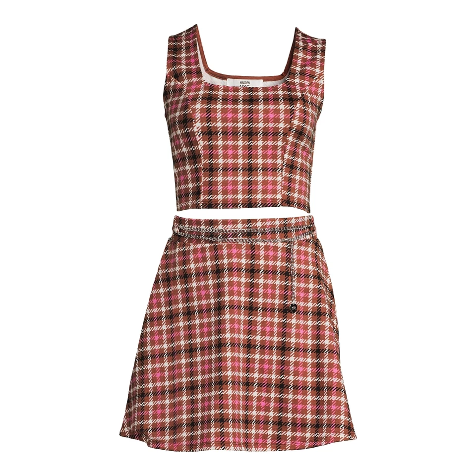 Madden NYC Women's Tank Top with Chain Belt Skirt Set NEW - Image 1 of 1