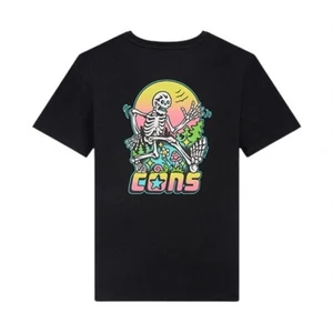 Converse 2XL Men's T-Shirt -Black -Retro Cons Bones Skeleton Sunrise Cotton -New - Picture 1 of 12