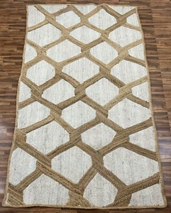 Jute Area Rug- Natural Jute Braided Handmade Rug Farmhouse Decor Jute Rug 5x7 Ft - Picture 1 of 9
