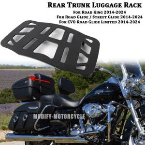 For Harely Road King 2014-2024 Black Motorcycle Rear Trunk Luggage Rack Top Case - Picture 1 of 10