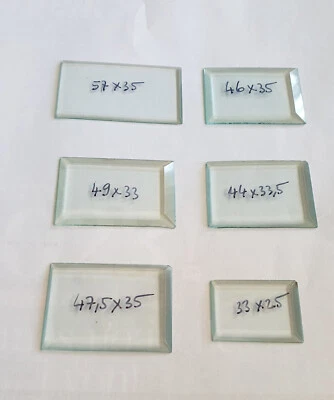 Verre rectangulaire biseauté de 33x25 mm à 66x66 mm horloge pendule officier - Image 1 of 2