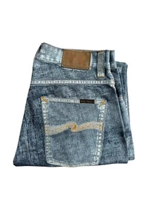 901 Nudie Jeans Slim Jim Painted White Grey Jeans Gr. 31/32 - Bild 1 von 6