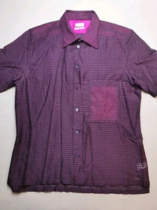 Camisa PAUL SMITH Mainline Para Hombres Reino Unido L Mezcla de Seda A Medida SS En muy buena condición Púrpura Hecha en Italia - Imagen 1 de 19