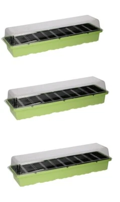 3 Garden Growing Pots Tray Sets Nursery Plug Seed Seedling 20 Plastic Plant Pots - Image 1 of 3