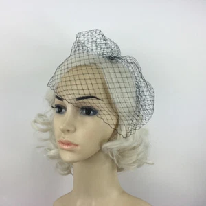 Black Bridal Birdcage Veil Wedding Blusher Fascinator Bridal Headpieces - Picture 1 of 5