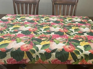 Kate Spade Rectangular Floral Tablecloth Multicolored Flowers Lined  54" x 59" - Picture 1 of 6
