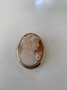 Vintage Cameo 18 Ct Gold Brooch - Picture 1 of 9
