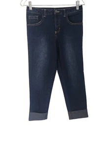 Disney D-Signed Jeans Blue Denim Cuffed Stretch Girls Size XL 14-16 - Picture 1 of 11