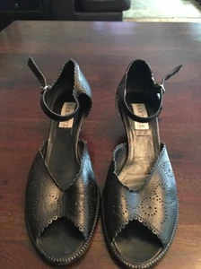 SARTORE black Leather Strappy Sandals Italian size 39 - Picture 1 of 7