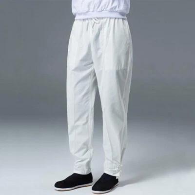 Pantalones de Kung Fu Chinos Bruce Lee Informales Artes Marciales Tai Chi Pantalones atados al Tobillo Foto 1 de 4
