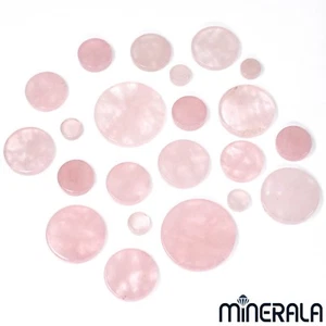 QUARZO ROSA NATURALE PIETRA PREZIOSA SCIOLTA PIANO ROTONDO - VARIE MISURE WP00279 - Foto 1 di 14