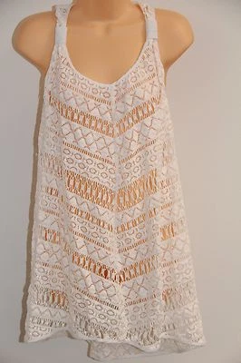 NUEVO CON ETIQUETAS Milly Cabana Traje de Baño Bikini Cubrir Túnica Vestido Talla M Blanco  Foto 1 de 4