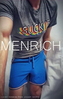 2(X)IST 2XIST RAINBOW PRIDE JOGGER SHORTS. BLUE. SMALL. NWT. RARE. 🌈 GAY SWIM - Image 1 of 4