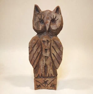 Tarahumara Owl Bark Carving Folk Art Raramuri 8.75" Bird 1989 Creel Mexico - Picture 1 of 10