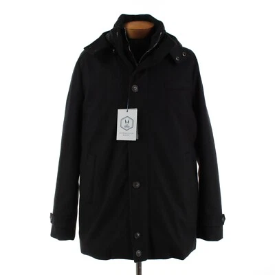 Norwegian Wool NWT Wool / Cashmere Blend Hooded Down Jacket Size XXL In Black - Image 1 of 4