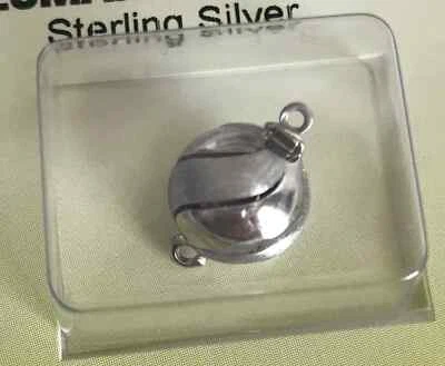 Ball Clasp - 1 Strand - 11mm - .925 Sterling Silver & Rhodium - Made in Germany - Image 1 of 2