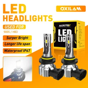 AUXITO 6500K White High Low Beam HB3 9005 LED Bulbs Headlight Combo CANBUS USA - Picture 1 of 15