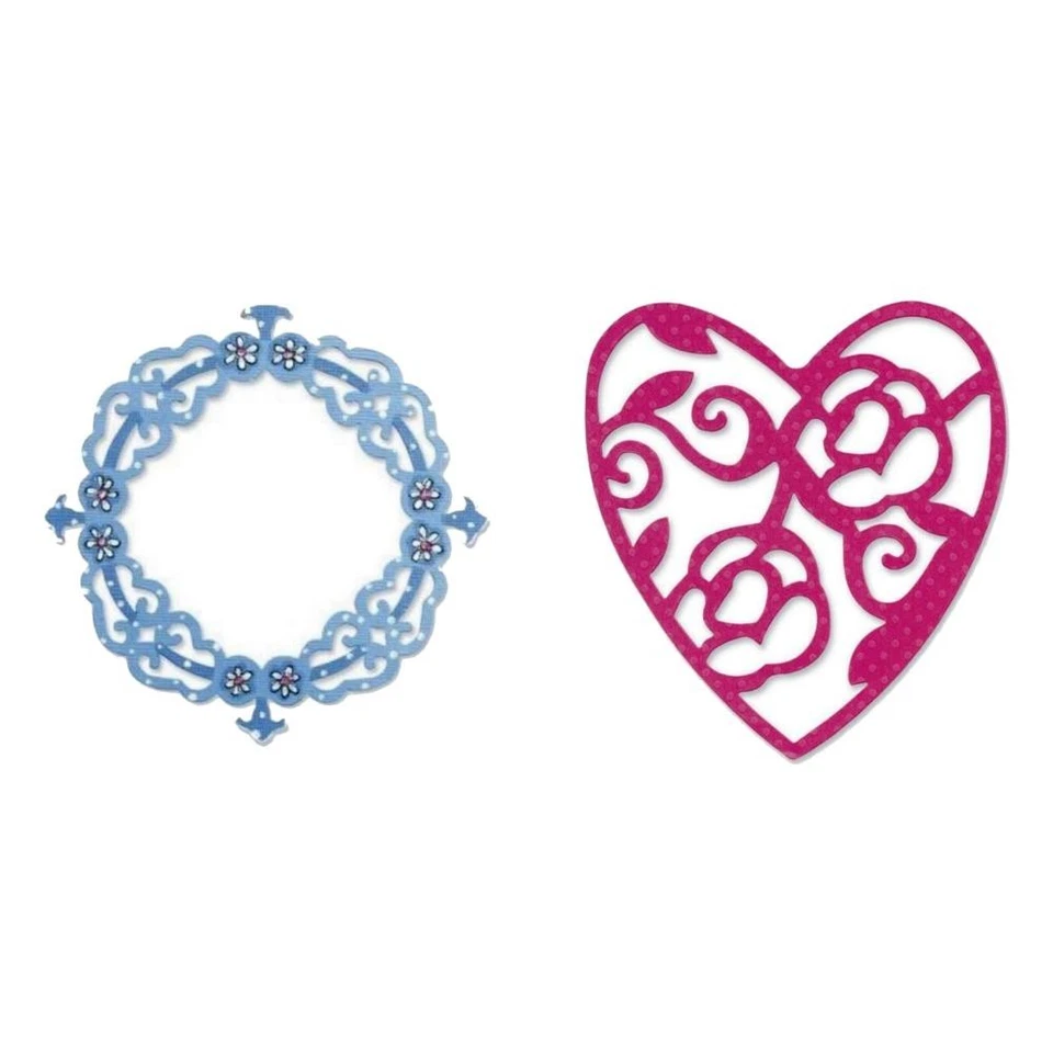 1 Stanzschablone Herz Rahmen Schnörkel Stanzen Set Sizzlits Large Sizzix - Bild 1 von 1