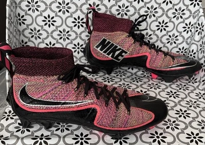 Nike Men’s Vapor Edge 360 Untouchable Pink & Black Mid Football Cleats Sz 11 - Image 1 of 4