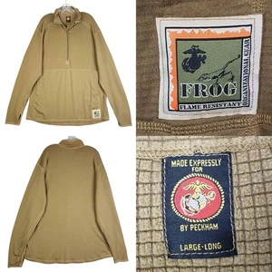 USMC FROG Waffle Fleece Half Zip Large L Coyote Pull Over Shirt Flame Resistant - Bild 1 von 9