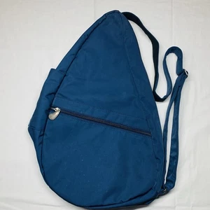 Ameribag 17” Microfiber Healthy Back Bag Navy Soft Shoulder Sling Crossbody - Picture 1 of 19