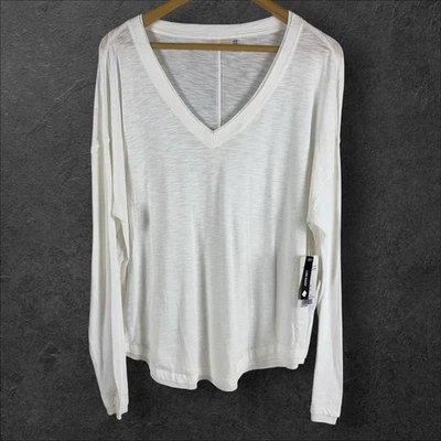 全新 Nanette Lepore T 恤 Modal 棉针织象牙色 T 恤 超柔软豪华针织 XL — 第 1/4 张图片