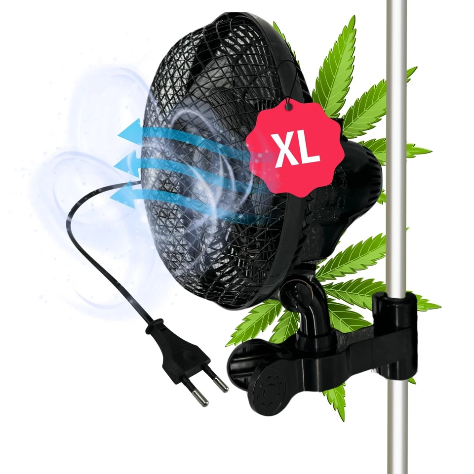Premium Clip Ventilator oszilierend für Growbox Grow Grower Zelt Lüfter mit Stro - Bild 1 von 4