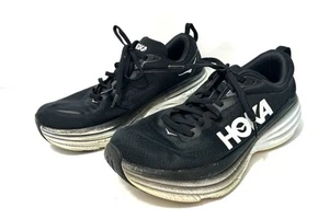 Hoka One One Bondi 8 Negro Blanco Mujer 10 B LEER Zapatos Cómodos Tenis Con Cordones - Imagen 1 de 24