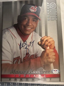 MANNY RAMIREZ SIGNED 8x10 CLEVELAND INDIANS DONRUSS STUDIO PHOTO CARD PSA COA - Picture 1 of 1